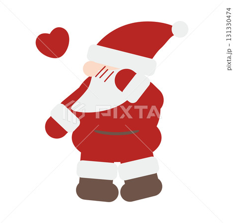 照れるかわいい横顔のサンタクロース 131330474