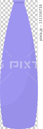 A periwinkle vase on a black background, drawn in simple, flat style. Its egg-like shape stands out. 131330738