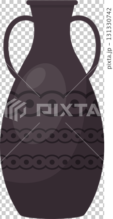 Elegant Grecian-style urn featuring a dark tone and decorative patterned design, suitable for display. 131330742