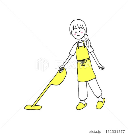 掃除機をかける　女性　イラスト 131331277