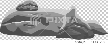 A large, gray rock formation with a smaller rock balanced on top, showcasing natural textures. A large, gray rock formation with a smaller rock balanced on top, showcasing natural textures. 131331297