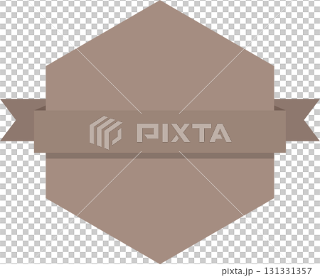 A geometric badge or label with a banner is displayed against a solid black background. A geometric badge or label with a banner is displayed against a solid black background. 131331357