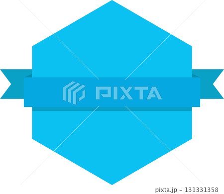 A blue banner with a ribbon floating across the center of the shape on a black background. A blue banner with a ribbon floating across the center of the shape on a black background. 131331358