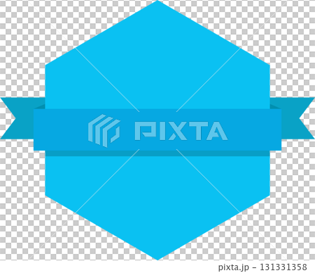 A blue banner with a ribbon floating across the center of the shape on a black background. A blue banner with a ribbon floating across the center of the shape on a black background. 131331358