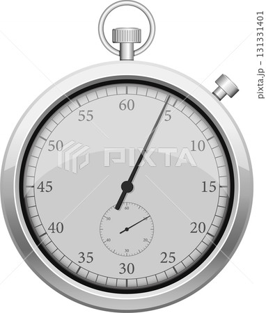 Classic chrome finish stopwatch with a precision dial and timing subdial for measuring time. 131331401