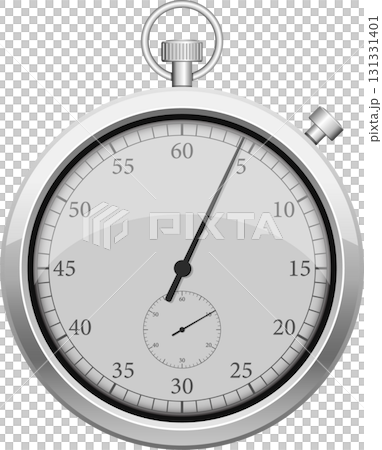 Classic chrome finish stopwatch with a precision dial and timing subdial for measuring time. 131331401
