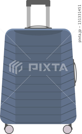 A blue rolling suitcase with a retractable handle, ready for travel and adventure away from home. A blue rolling suitcase with a retractable handle, ready for travel and adventure away from home. 131331451