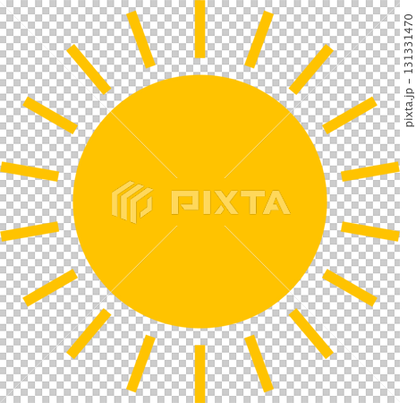 Stylized image of a sun, yellow circle emanating light with rays depicted against black background. Stylized image of a sun, yellow circle emanating light with rays depicted against black background. 131331470