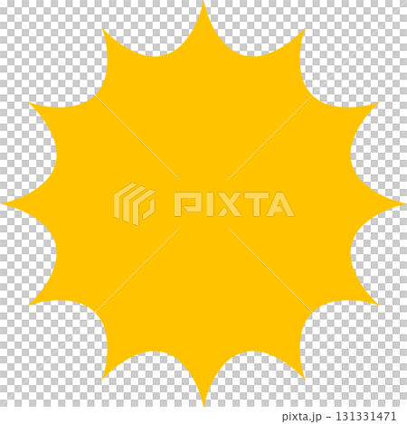 Geometric burst shape with multiple sharp points, resembles a sun or explosion of energy. 131331471