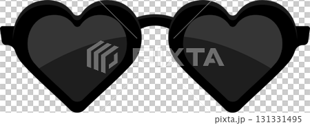 Stylish dark heart-shaped sunglasses provide a unique and eye-catching fashion accessory. 131331495