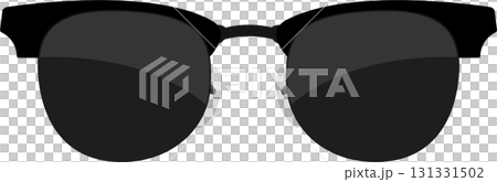 A pair of dark-tinted aviator sunglasses with a thin metal frame against a black background. A pair of dark-tinted aviator sunglasses with a thin metal frame against a black background. 131331502