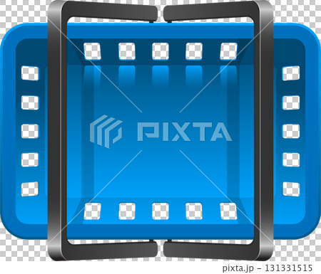 Abstract blue storage container featuring multiple partitions and a gray holding structure. Abstract blue storage container featuring multiple partitions and a gray holding structure. 131331515
