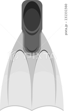 Illustration of a gray swim fin, used for underwater swimming, featuring a black background. Illustration of a gray swim fin, used for underwater swimming, featuring a black background. 131331560