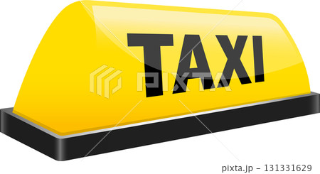 Illuminated taxi sign on black base, a bright beacon of transportation service availability. Illuminated taxi sign on black base, a bright beacon of transportation service availability. 131331629
