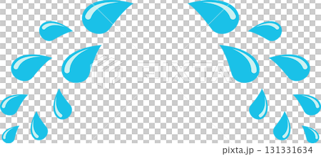 A symmetrical arrangement of light blue cartoon water droplets resembling tears on a black backdrop. A symmetrical arrangement of light blue cartoon water droplets resembling tears on a black backdrop. 131331634