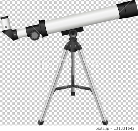 Astronomy Telescope: Capturing the cosmos with a mounted telescope for stargazing wonders. 131331642