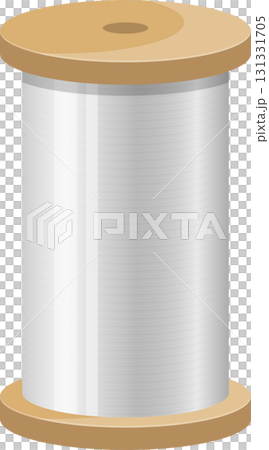 A spool of sewing thread, commonly used for stitching fabric together, craft and textile work. 131331705