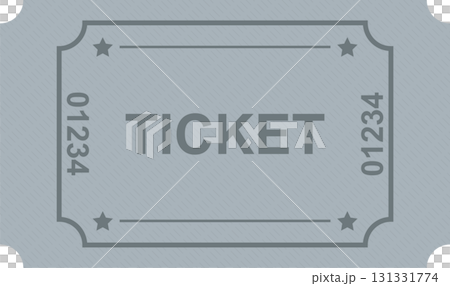 A classic grey admission ticket with stars on a diagonal striped background. Nostalgic design. A classic grey admission ticket with stars on a diagonal striped background. Nostalgic design. 131331774
