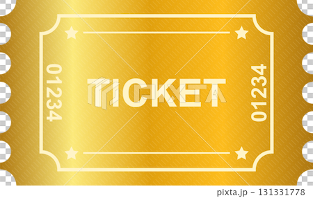 A golden ticket, indicating admission, entry, or winning some kind of prize in a lottery. A golden ticket, indicating admission, entry, or winning some kind of prize in a lottery. 131331778
