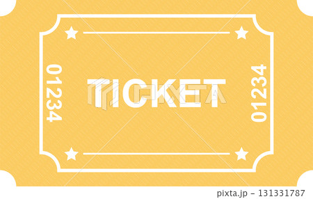 A yellow and white ticket with the word TICKET and a five-digit number. It looks generic. 131331787