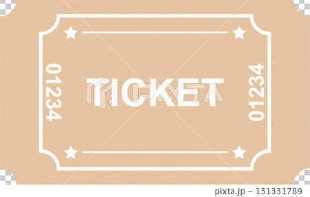 Ticket featuring a star design, number 01234, with a striped pattern, for entry or a drawing. 131331789