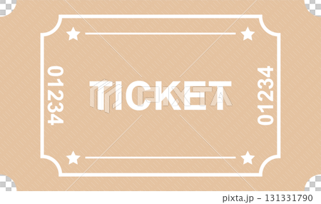 A ticket with the word "TICKET" written on it. The ticket also has a 01234 number. 131331790