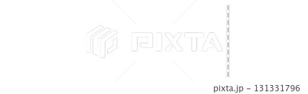 A white, rectangular ticket with rounded corners and a perforated vertical line on the right. A white, rectangular ticket with rounded corners and a perforated vertical line on the right. 131331796