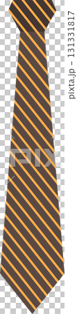 A brown and orange diagonally striped tie, an iconic symbol of professional attire and formality. 131331817