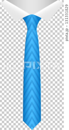 Stylish blue tie with chevron pattern paired with a crisp white collared shirt against black. Stylish blue tie with chevron pattern paired with a crisp white collared shirt against black. 131331829