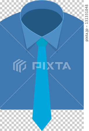 A blue shirt and tie vector design for business, office, or professional themes and backgrounds. 131331848