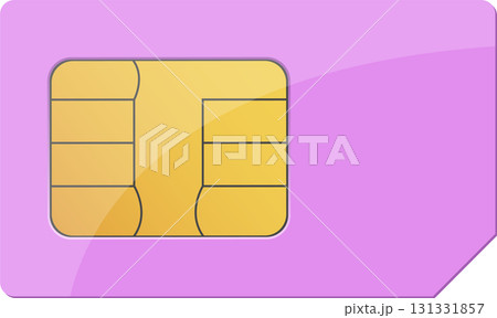 A pink-and-gold subscriber identity module (SIM) card for connecting cellular devices. A pink-and-gold subscriber identity module (SIM) card for connecting cellular devices. 131331857