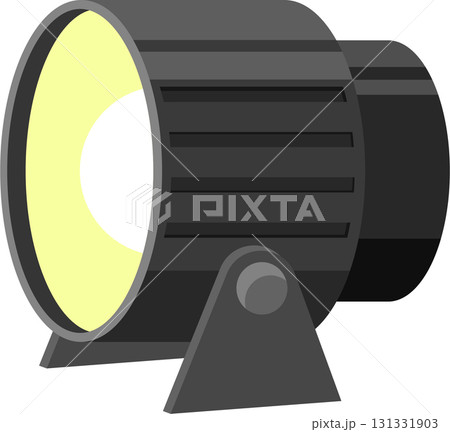A spotlight illuminates the scene, casting light and creating a focal point with its bright beam. 131331903