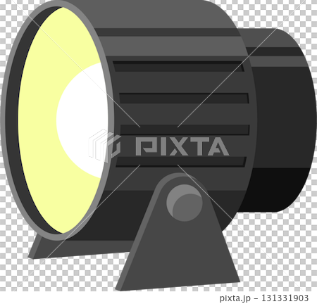 A spotlight illuminates the scene, casting light and creating a focal point with its bright beam. 131331903