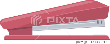 Close-up of a red stapler used to fasten sheets of paper together in offices and schools. 131331912