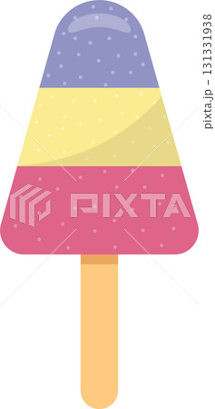 A colorful popsicle with layered fruity flavors, perfect for cooling down on a hot summer day. 131331938