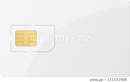 A blank, white SIM card sits ready for activation and connection to a cellular network. A blank, white SIM card sits ready for activation and connection to a cellular network. 131331988