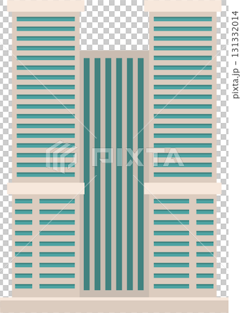 Illustration of a tall urban structure with a flat minimalist design on a black background. Illustration of a tall urban structure with a flat minimalist design on a black background. 131332014