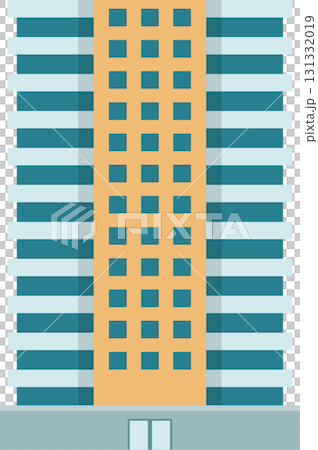Tall Apartment Building Facade with Multiple Windows and Tan Exterior Panels - City Living 131332019