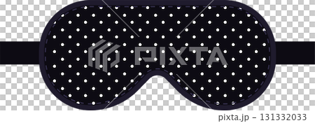 A dark sleeping mask, decorated with small white polka dots, perfect for blocking out the light. A dark sleeping mask, decorated with small white polka dots, perfect for blocking out the light. 131332033