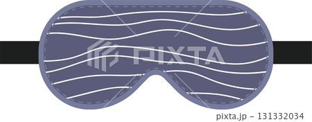 A lavender sleeping mask with white stripes and an elastic band, designed to block out light. 131332034