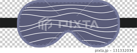 A lavender sleeping mask with white stripes and an elastic band, designed to block out light. 131332034