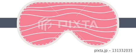 A pink sleep mask with wavy lines helps to block out light for a restful and comfortable sleep. 131332035