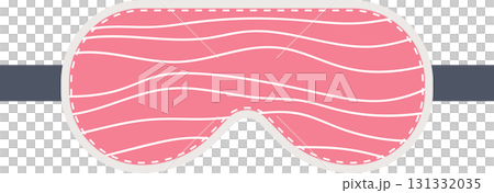 A pink sleep mask with wavy lines helps to block out light for a restful and comfortable sleep. 131332035