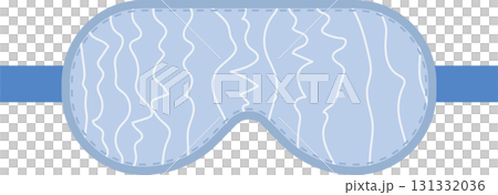 Light blue sleep mask with an elastic strap. Helps block out unwanted light while resting. 131332036