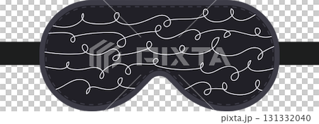 A dark sleep mask with white swirls, promoting restful sleep and blocking out unwanted light. 131332040