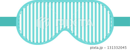 Cartoon-style eye mask in turquoise and white stripes. Perfect for a peaceful night's rest. 131332045