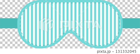 Cartoon-style eye mask in turquoise and white stripes. Perfect for a peaceful night's rest. 131332045