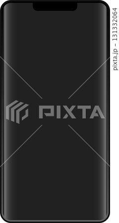 Sleek and modern frameless smartphone with a black screen providing a high-tech aesthetic. 131332064