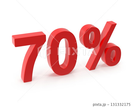 Red 3D 70 Percentage Sign 131332175