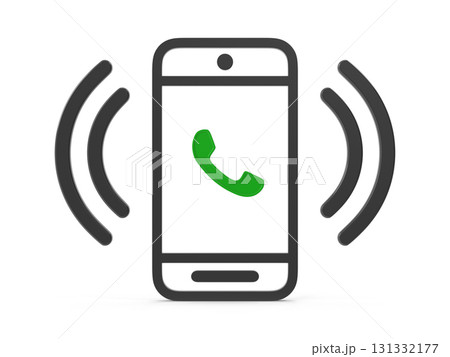 3d Render of Incoming Call Alert Icon 131332177